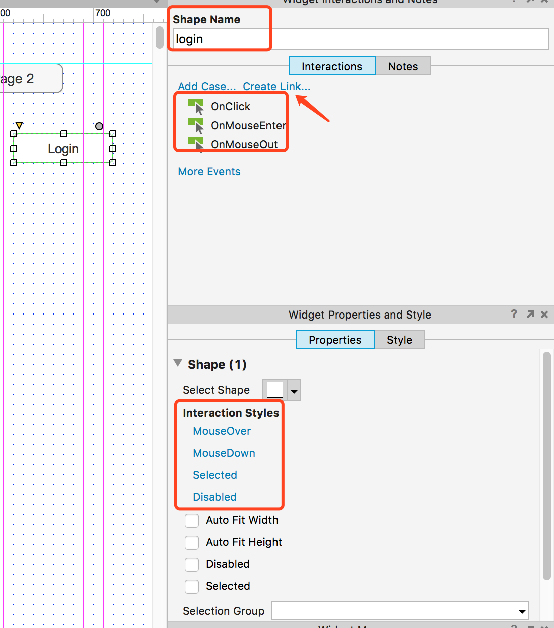 axure how to set events on widgets.png